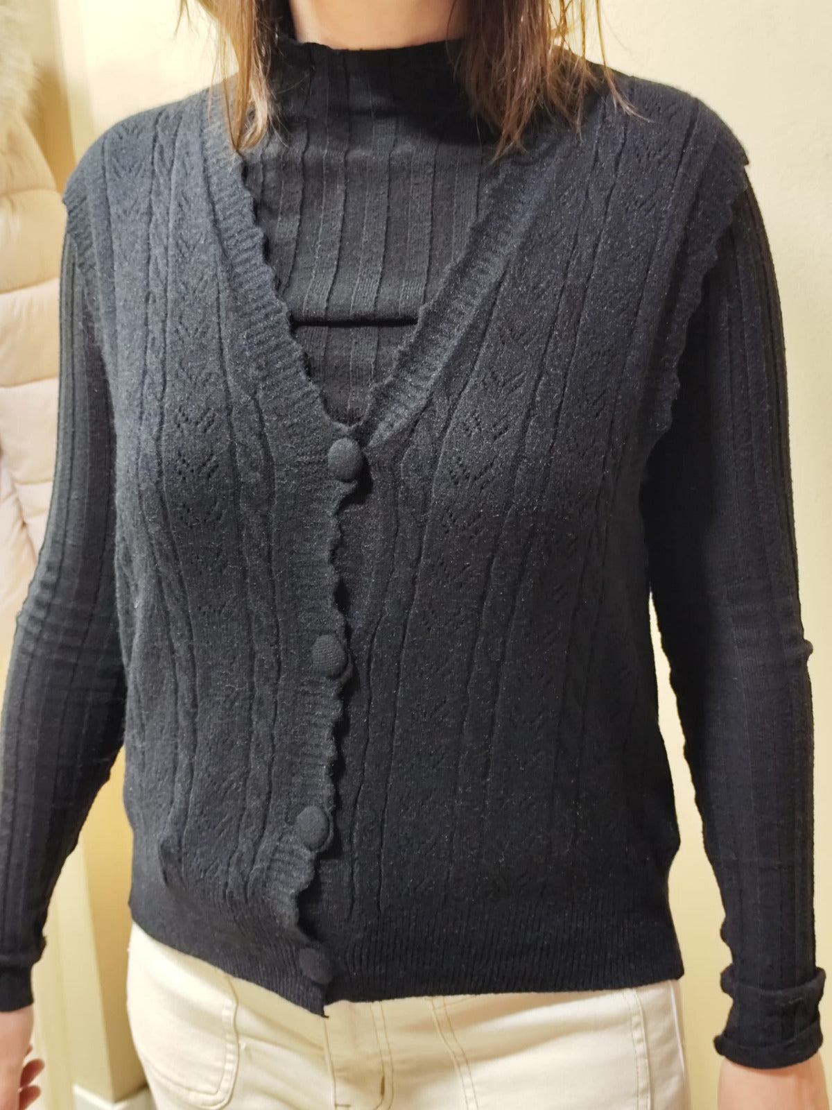 CHALECO PUNTO TRENZA