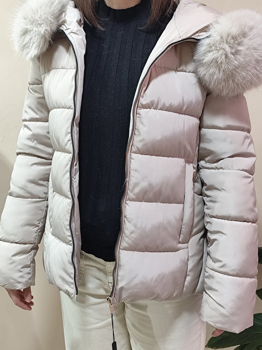Anorak con capucha de pelo extraíble