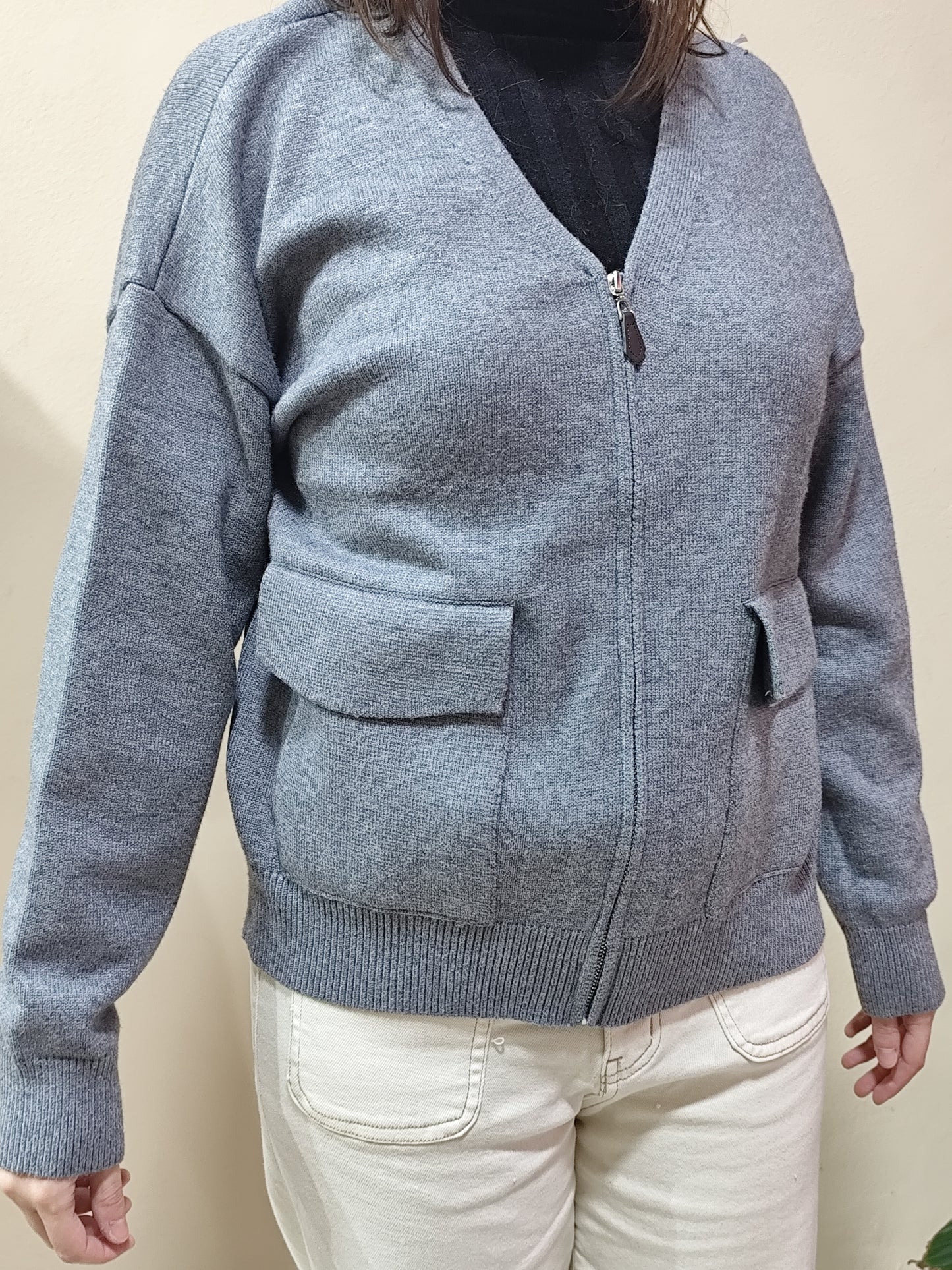 Cárdigan Cremallera con bolsillo delantero