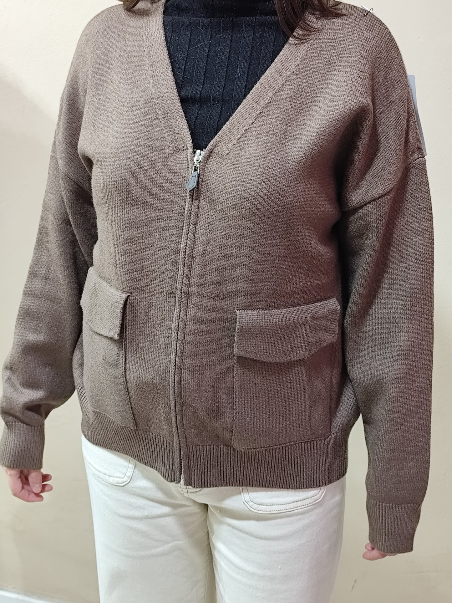 Cárdigan Cremallera con bolsillo delantero