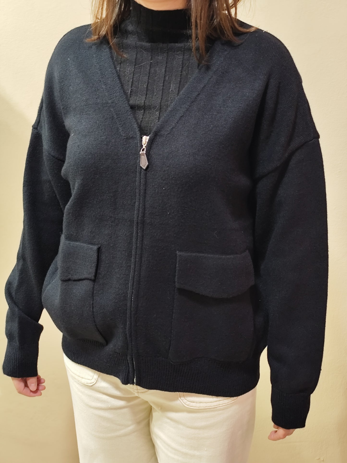 Cárdigan Cremallera con bolsillo delantero