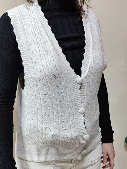 CHALECO PUNTO TRENZA