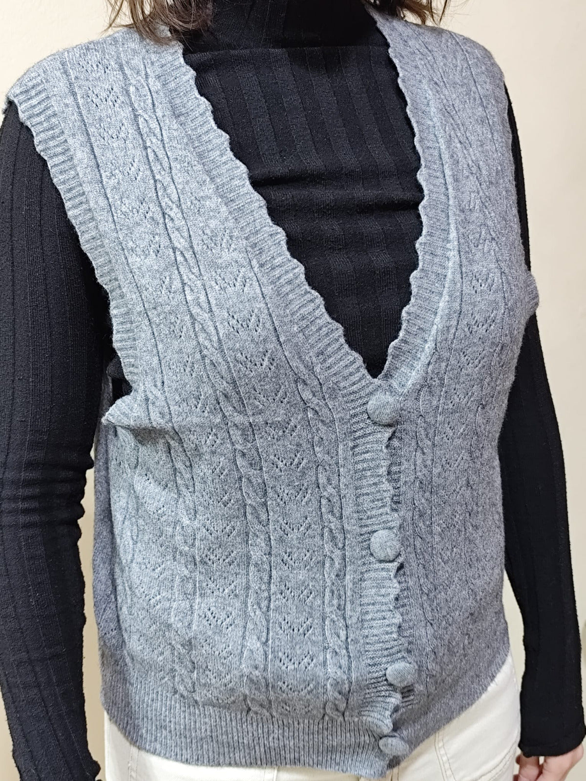 CHALECO PUNTO TRENZA